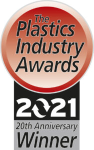 image of winner logo from plastics industry awards 2021