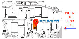 Map of where to find Bandera booth at K2019