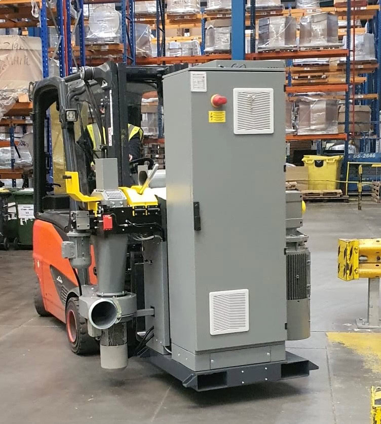 Equipment on fork lift