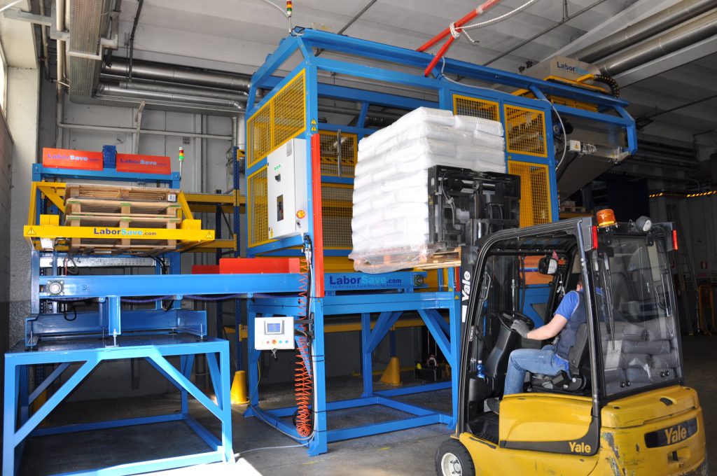 LaborSave sack emptying system